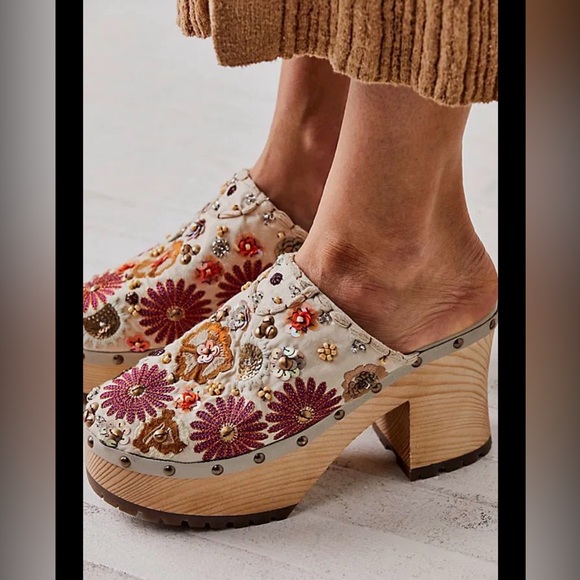 Free People Garden Party Embellished Clogs - Picture 2 of 11